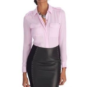 Long Sleeve Silk Utility Shirt Size 8